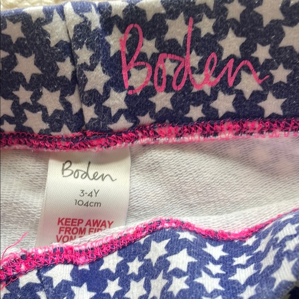 Mini Boden Blue and White Patterned Leggings - Picture 2 of 3